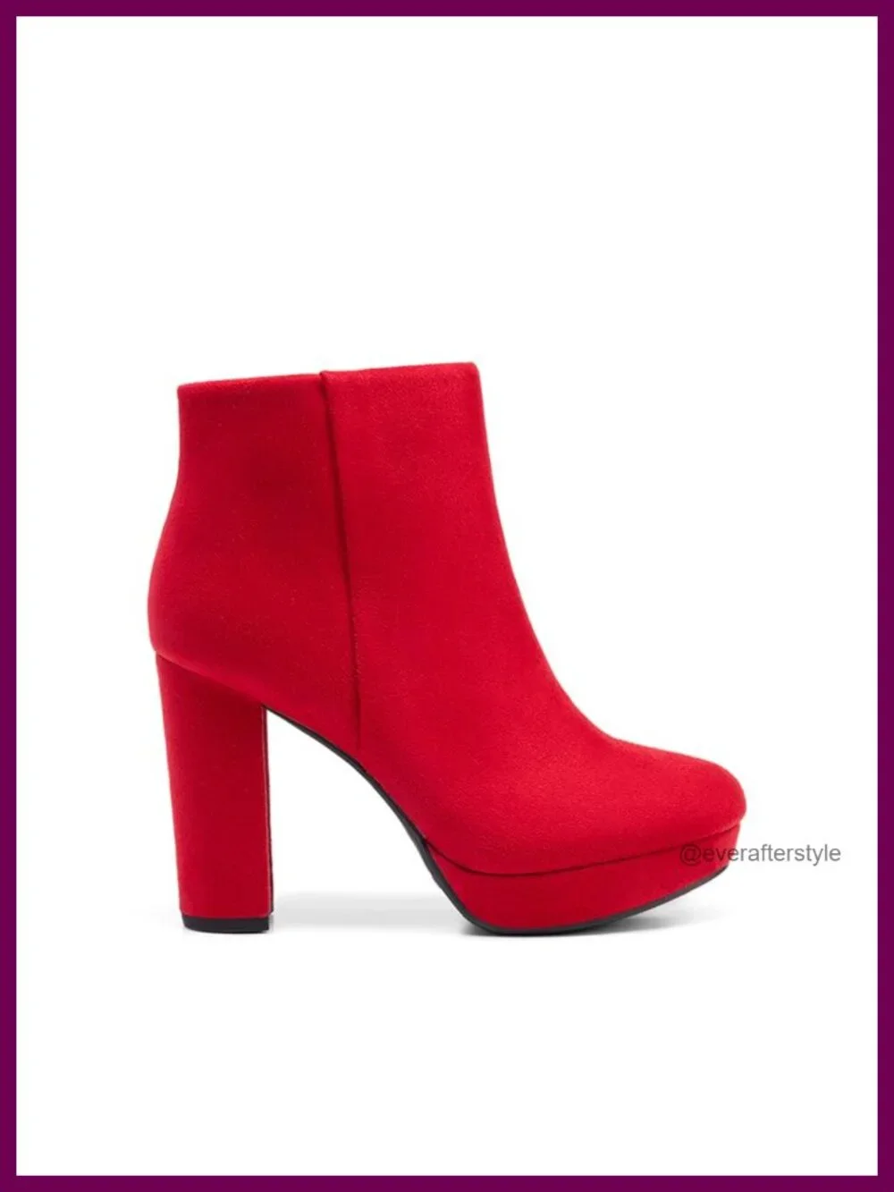 Round Toe Block Heel Ankle Boots with Zipper Closure